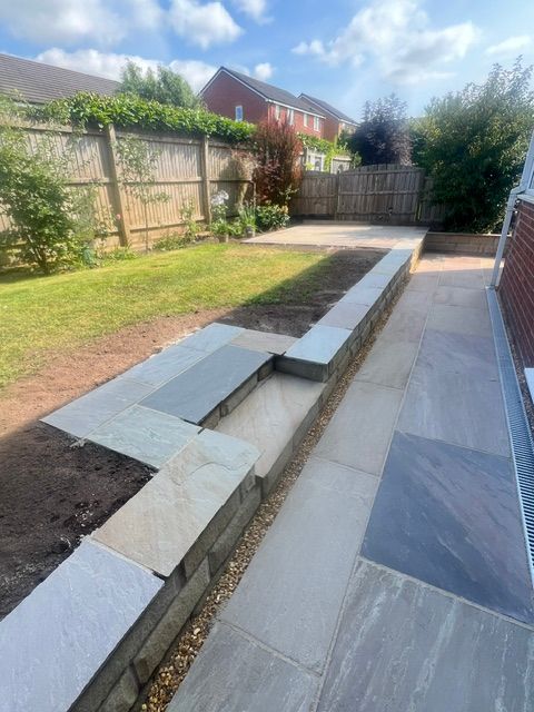 Hand cut steps in Raj sandstone Hand cut steps in Raj sandstone