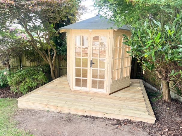 Timber deck and summerhouse build