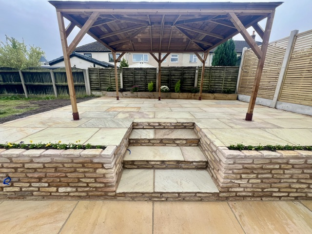 Bespoke steps through sandstone walling Bespoke steps through sandstone walling