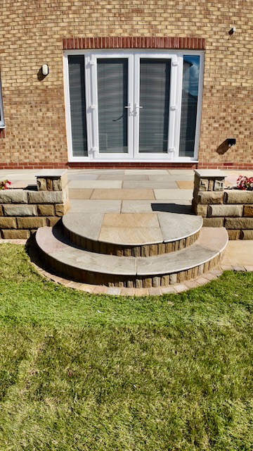 Feature curved sandstone steps Feature curved sandstone steps